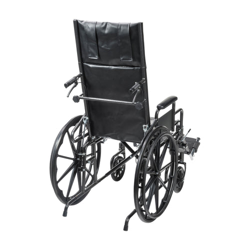 Drive Medical SSP20RBDDAV Silver Sport Full-Reclining Wheelchair, Desk Arms, 20" Seat